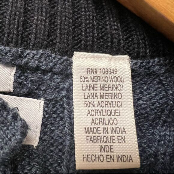 Alex Cannon cable knit merino wool sweater L - Picture 7 of 7